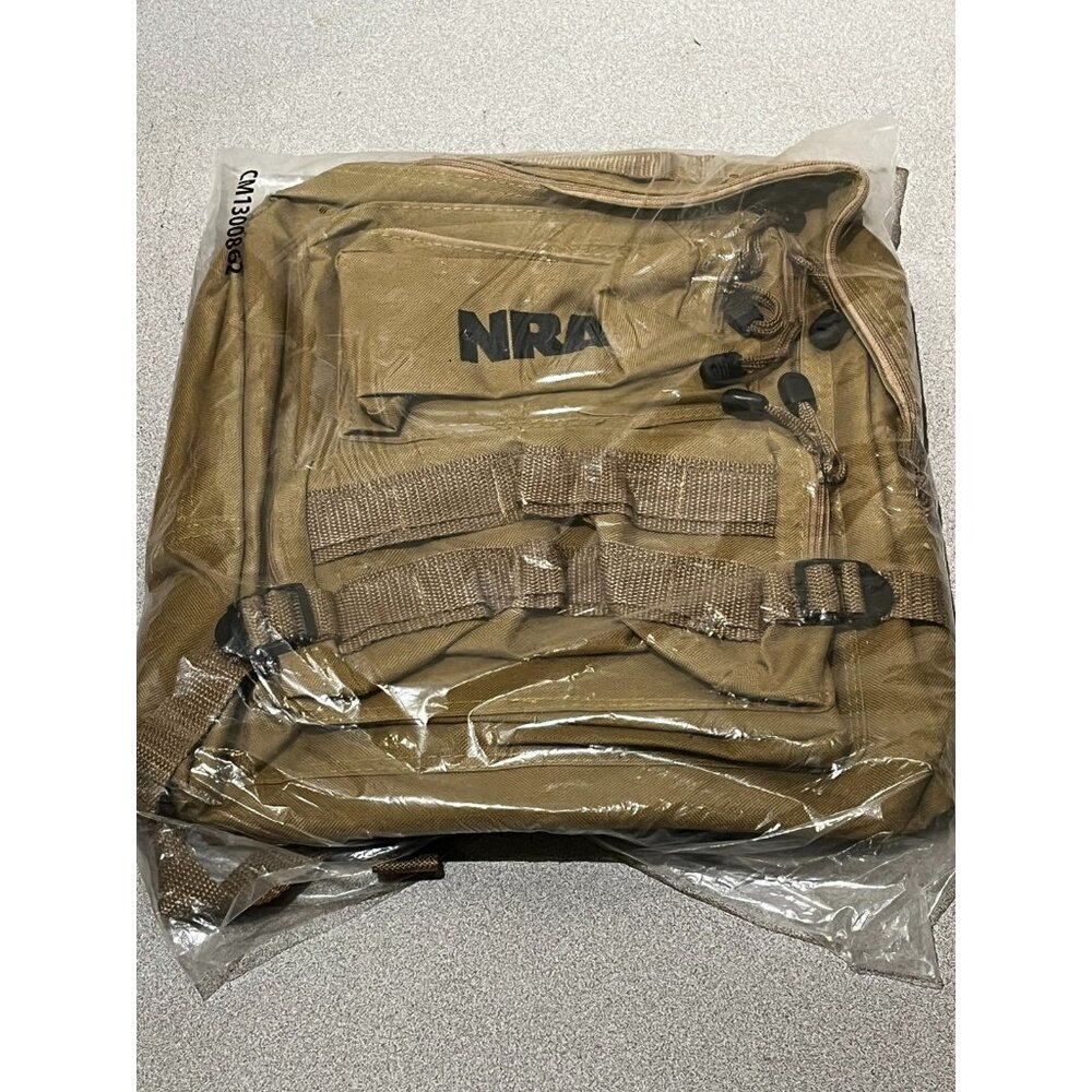 National Rifle Association NRA Logo Brown Tan DESERT STORM TACTICAL Backpack